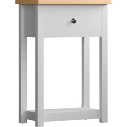 Vida Designs Arlington Single Drawer White and Oak Console Table - Size: 30 x 50 x 74cm - Wilko - thumbnail 3