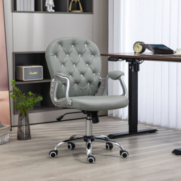 Portland Grey PU Diamante Padded Swivel Office Chair - Size: 103 x 60.5 x 59.5cm - Wilko - thumbnail 5