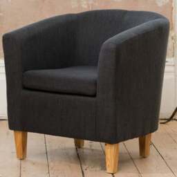 Artemis Home Alderwood Black Hessian Tub Chair - Size: Single - Wilko