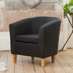 Artemis Home Alderwood Black Hessian Tub Chair - Size: Single - Wilko - thumbnail 4