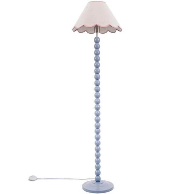 ValueLights Bobbins Pink Scallop Shade Powder Blue LED Floor Lamp - Size: 144 x 39 x 39cm - Wilko - image 1