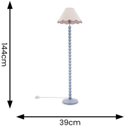 ValueLights Bobbins Pink Scallop Shade Powder Blue LED Floor Lamp - Size: 144 x 39 x 39cm - Wilko - thumbnail 7