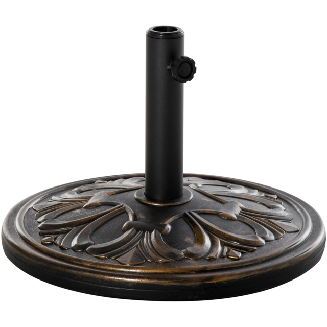 Outsunny Bronze Tone Round Parasol Base 13kg - Size: Single - Brown - Wilko - image 1