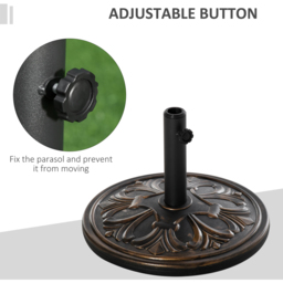 Outsunny Bronze Tone Round Parasol Base 13kg - Size: Single - Brown - Wilko - thumbnail 5