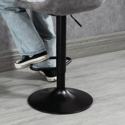 Portland Grey Microfibre Height Adjustable Swivel Bar Stool Set of 2 - Wilko - thumbnail 4