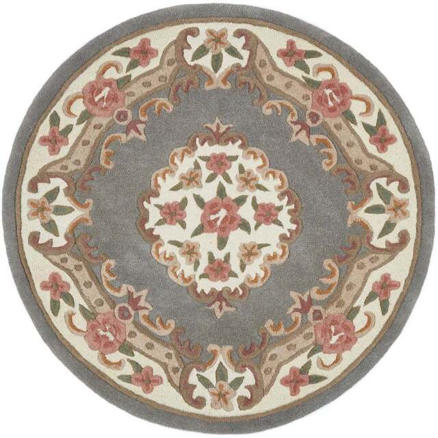 Origins Shensi Grey Wool Round Rug 120cm - Size: 120 x 120cm - Origins Rugs - Wilko - image 1