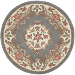 Origins Shensi Grey Wool Round Rug 120cm - Size: 120 x 120cm - Origins Rugs - Wilko - thumbnail 1