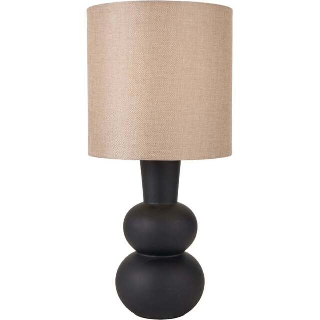 Pacific Lifestyle Aaliyah Black Curved Bottle Ceramic Table Lamp - Wilko - image 1