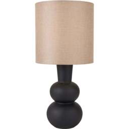 Pacific Lifestyle Aaliyah Black Curved Bottle Ceramic Table Lamp - Wilko