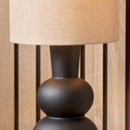 Pacific Lifestyle Aaliyah Black Curved Bottle Ceramic Table Lamp - Wilko - thumbnail 4