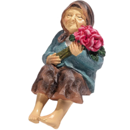 Marco Paul Light Up Solar Grandmother Statue Garden Ornament - Size: 30 x 10 x 10cm - Multi - Wilko