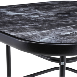 Living and Home Black Tempered Glass Square Marble Coffee Table - Grey - Wilko - thumbnail 7