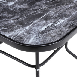 Living and Home Black Tempered Glass Square Marble Coffee Table - Grey - Wilko - thumbnail 6