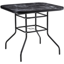 Living and Home Black Tempered Glass Square Marble Coffee Table - Grey - Wilko - thumbnail 4