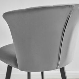 Furniturebox Hazel Grey and Black Velvet Bar Stool Set of 2 - Wilko - thumbnail 5
