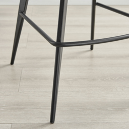 Furniturebox Hazel Grey and Black Velvet Bar Stool Set of 2 - Wilko - thumbnail 6