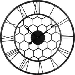 Charles Bentley Stanwick Black Round Skeleton Indoor and Outdoor Wall Clock 90cm - Size: 90 x 4.5 x 90cm - Wilko