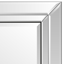 Cranbury Double Edge All Glass Mirror 68 x 58cm - Black - MirrorOutlet - Wilko - thumbnail 6