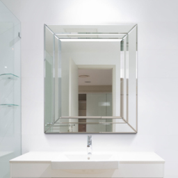 Cranbury Double Edge All Glass Mirror 68 x 58cm - Black - MirrorOutlet - Wilko - thumbnail 3