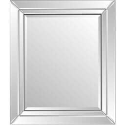 Cranbury Double Edge All Glass Mirror 68 x 58cm - Black - MirrorOutlet - Wilko - thumbnail 1