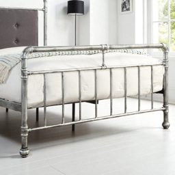 OAT Home Shoreditch King Size Distressed Silver Industrial Scaffold Metal Bed - Wilko - thumbnail 5
