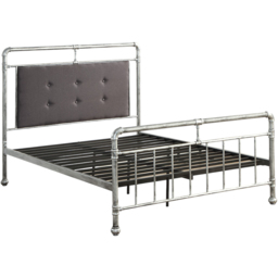 OAT Home Shoreditch King Size Distressed Silver Industrial Scaffold Metal Bed - Wilko - thumbnail 3