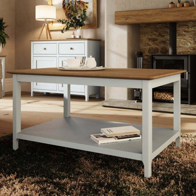 FWStyle Taberno Linen Coffee Table - White - Wilko - image 1