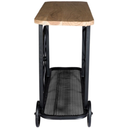 Brooklyn Clemet Single Shelf Wheel Console Table - Size: 80 x 120 x 40cm - Brown - Wilko - thumbnail 5