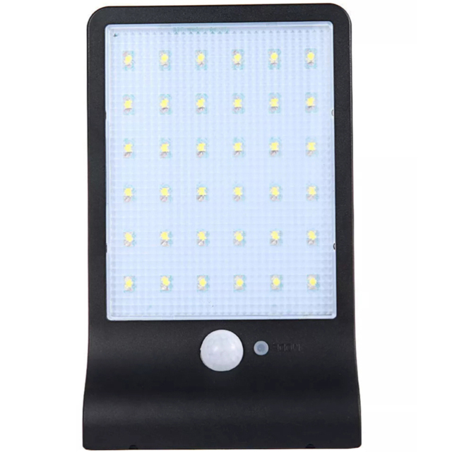 Garden Mile Motion Sensor Solar LED Light - Size: 10 x 9.5 x 9.5cm - Black - Wilko - image 1