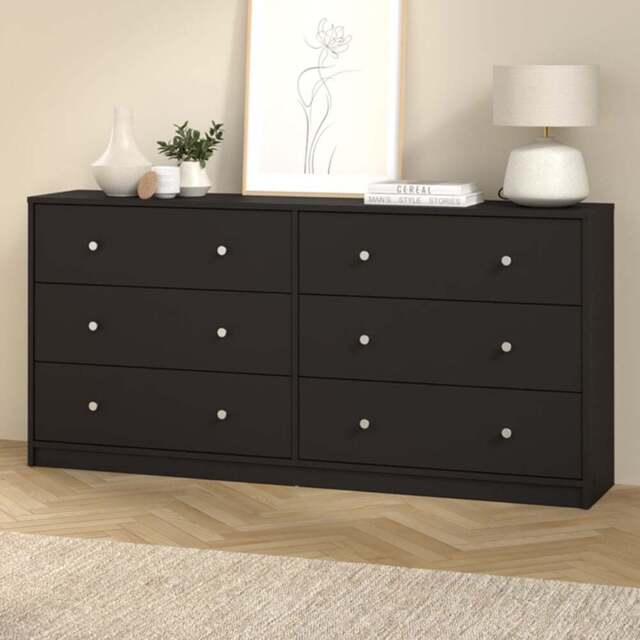 Furniture To Go May 6 Drawer Black Chest of Drawers - Wilko - image 1