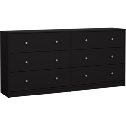 Furniture To Go May 6 Drawer Black Chest of Drawers - Wilko - thumbnail 3