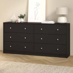 Furniture To Go May 6 Drawer Black Chest of Drawers - Wilko - thumbnail 1
