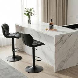 Alivio Black Faux Leather Height Adjustable Swivel Bar Stool Set of 2 - Wilko - thumbnail 5