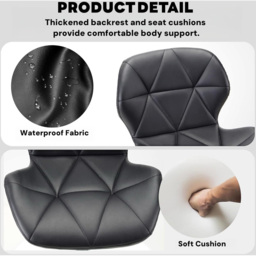 Alivio Black Faux Leather Height Adjustable Swivel Bar Stool Set of 2 - Wilko - thumbnail 7