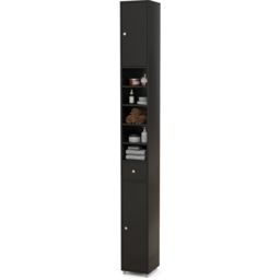 Costway 2 Door Single Drawer Black Tall Bathroom Cabinet - Size: 111.8 x 27.9 x 17.78cm - Wilko - thumbnail 3