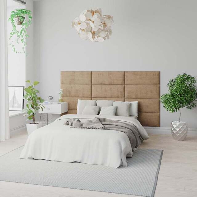 Aspire EasyMount Champagne Firenze Velour Upholstered Wall Mounted Headboard Panels 4 Pack - Cream - Aspire Beds - Wilko - image 1