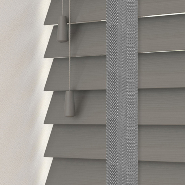Caecus Faux Wood Tape Venetian Blind Dark Grey 75 x 120cm - Wilko - image 1