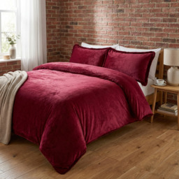 Selena Velvet Duvet Set Mulberry King - Wilko - thumbnail 5