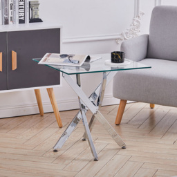 Living and Home Clear Glass Coffee Table - Silver - Wilko - thumbnail 7