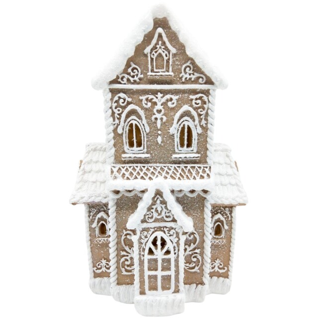 Gingerbread LED House DecorationBrown and White - Candy Cane Lane - Wilko - image 1