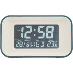 Acctim Alta Storm Blue Reflection Digital Alarm Clock - Size: 4.7 x 10 x 5.8cm - Wilko