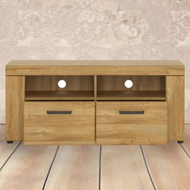 Florence Cortina 2 Drawer 2 Shelf Grandson Oak TV Unit - Size: 40 x 127 x 55cm - Brown - Furniture to Go - Wilko - image 1
