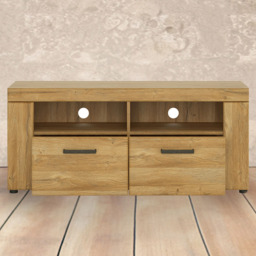 Florence Cortina 2 Drawer 2 Shelf Grandson Oak TV Unit - Size: 40 x 127 x 55cm - Brown - Furniture to Go - Wilko