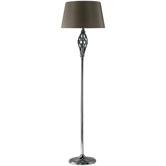 Kliving Compton Gold Fleck Shade Chrome Floor Lamp - Size: 166 x 36 x 36cm - Silver - Wilko - image 1