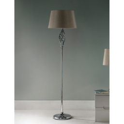 Kliving Compton Gold Fleck Shade Chrome Floor Lamp - Size: 166 x 36 x 36cm - Silver - Wilko - thumbnail 3