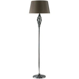 Kliving Compton Gold Fleck Shade Chrome Floor Lamp - Size: 166 x 36 x 36cm - Silver - Wilko - thumbnail 1