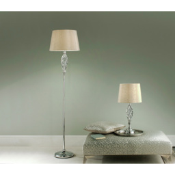 Kliving Compton Gold Fleck Shade Chrome Floor Lamp - Size: 166 x 36 x 36cm - Silver - Wilko - thumbnail 4