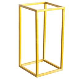 Living and Home Rectangular Gold Metal Flower Stand Pedestal Rack - Size: 30 x 30 x 100cm - Wilko