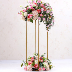 Living and Home Rectangular Gold Metal Flower Stand Pedestal Rack - Size: 30 x 30 x 100cm - Wilko - thumbnail 3