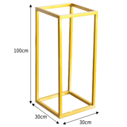 Living and Home Rectangular Gold Metal Flower Stand Pedestal Rack - Size: 30 x 30 x 100cm - Wilko - thumbnail 7